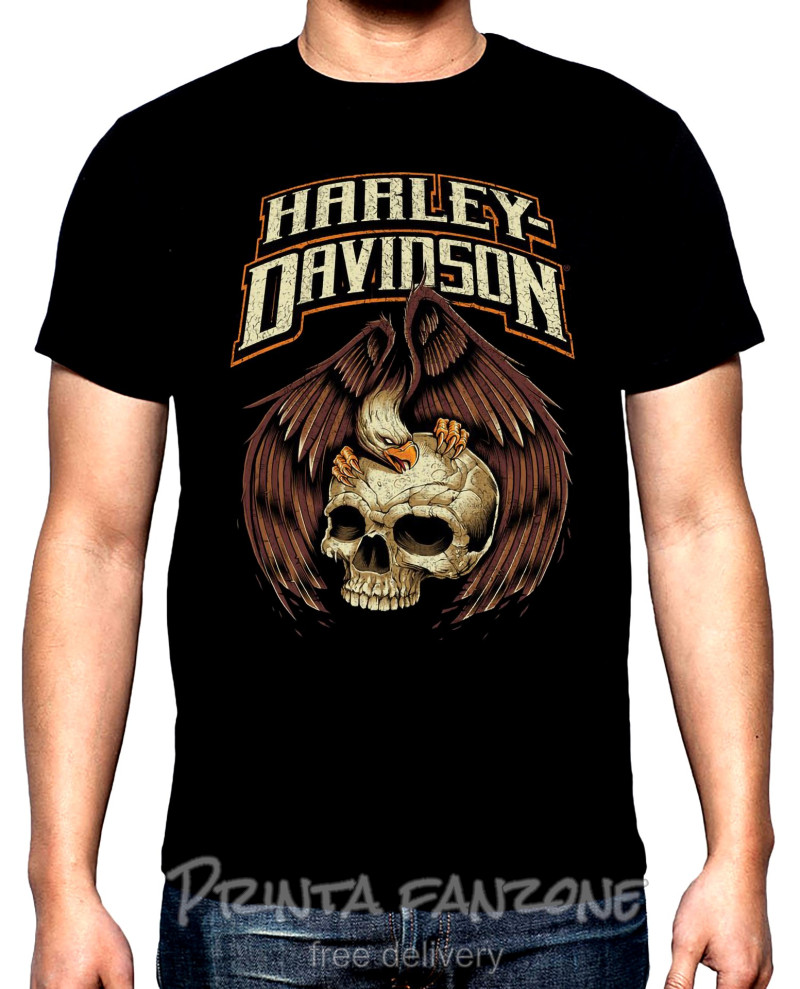 T-SHIRTS Harley Davidson, eagle and skull, men's  t-shirt, 100% cotton, S to 5XL